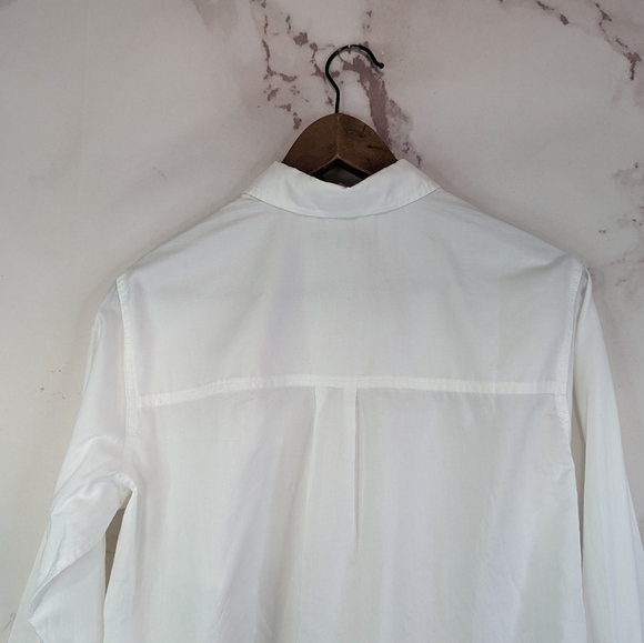 Everlane Shirt Womens White Button Up The Silky Cotton Way Short Crop - Picture 7 of 12